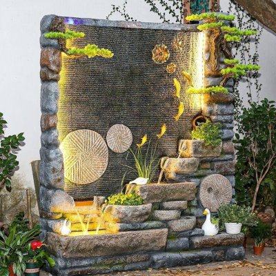 水幕墙假山喷泉流水屏风隔断户外装饰花园庭院造景酒店公司大摆件,家居饰品,户外/庭院摆件,淘宝优惠券,粉丝福利购,淘宝优惠卷