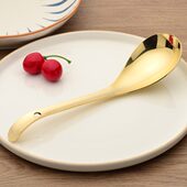 加厚纯铜分餐勺公用勺长柄饭勺盛饭勺子大号黄铜汤勺调羹厨房商用
