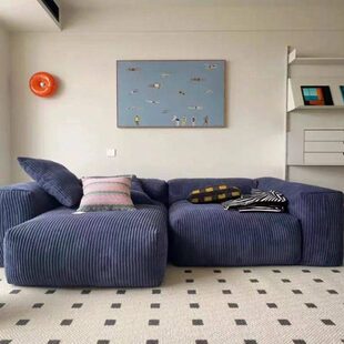 日系侘寂风懒人沙发可躺可睡小户型灯芯绒布艺客厅方块组合沙发