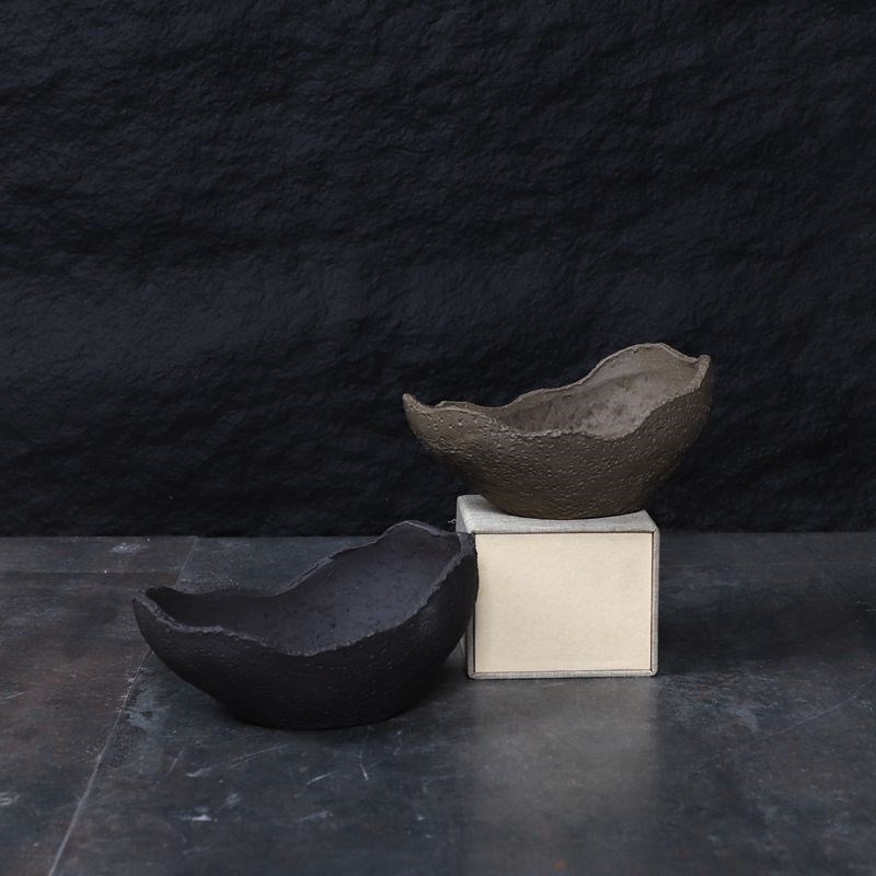 紫砂花盆异形i盆创意手工仿石器盆悬崖盆盆景花盆