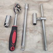 汽修工具大飞扳手火花塞套筒1 2棘轮加长接杆滑行加力杆1621套筒