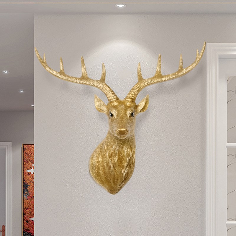 法式高档鹿头壁挂客n厅沙发背景墙面装饰墙上墙壁挂件挂饰壁饰艺