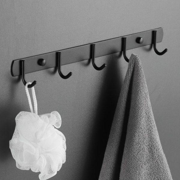 黑色门后挂钩置物架免打孔不锈钢排钩衣柜勾试衣间墙壁强力粘钩,家装主材,挂钩/挂衣钩,淘宝优惠券,粉丝福利购,淘宝优惠卷