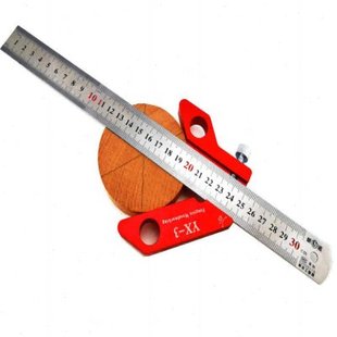 器木工划线尺45圆心90直角度规3角度工具铝合金定位yx圆中心多丰