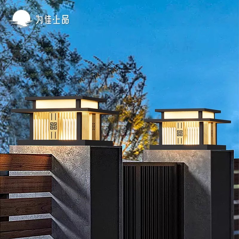 柱头灯太阳能门柱围墙户外别墅庭院大门两侧K柱子院墙室外2025新