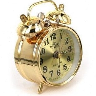 经典马蹄合飞机械闹钟发条金属复古老式手动上劲创意学生闹钟包邮