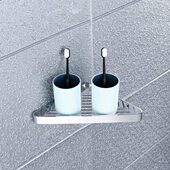 304不锈钢浴室置物架置物篮 卫生间三角置物架五金 淋浴房转角架