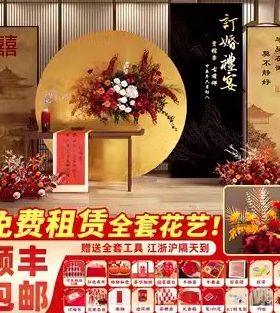 新中式订婚布置装饰摆件全套简约背景墙kt板结婚宴高级感喜字2024
