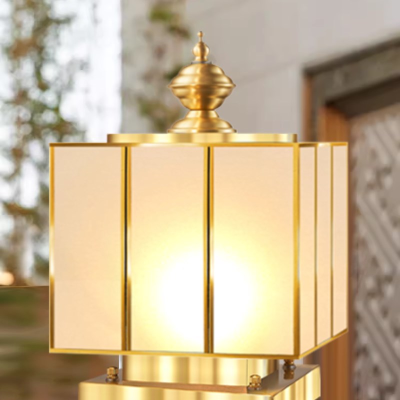 太阳接电两用能户外门柱别墅全铜庭院大门口防R水围墙柱头柱子灯