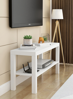 简约白色a电视柜窄薄款深26现代小户型客厅卧室小尺寸双层收纳储