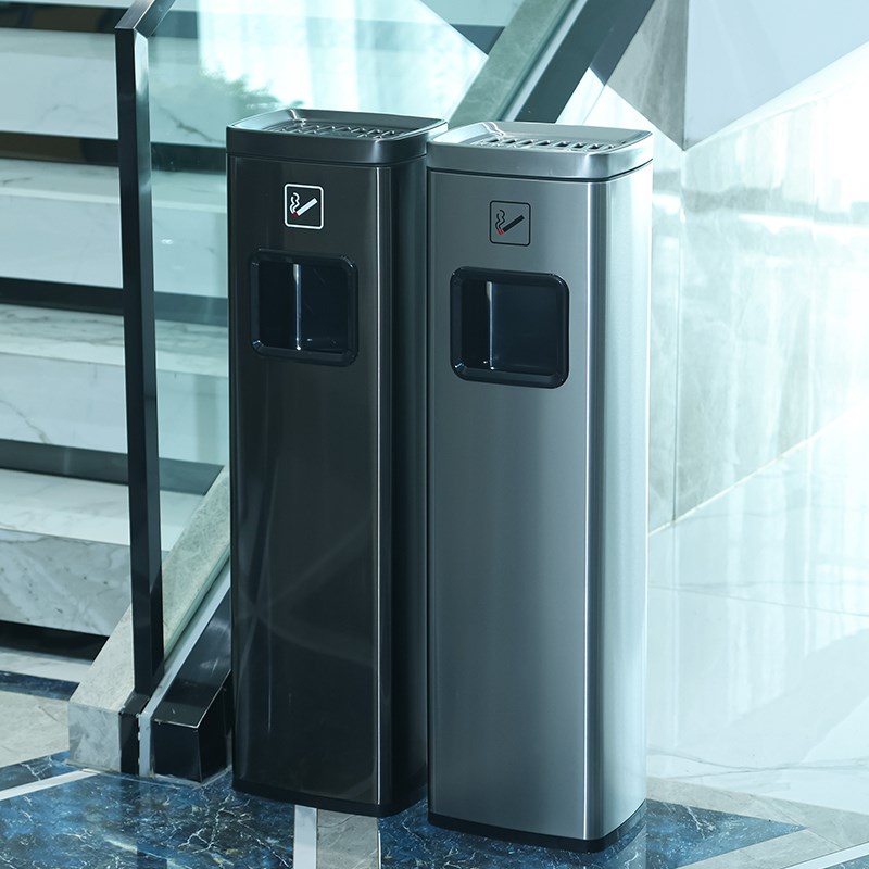 商用大号立式烟头垃圾桶电梯口楼道灭烟柱吸烟区不锈X钢烟灰柱室