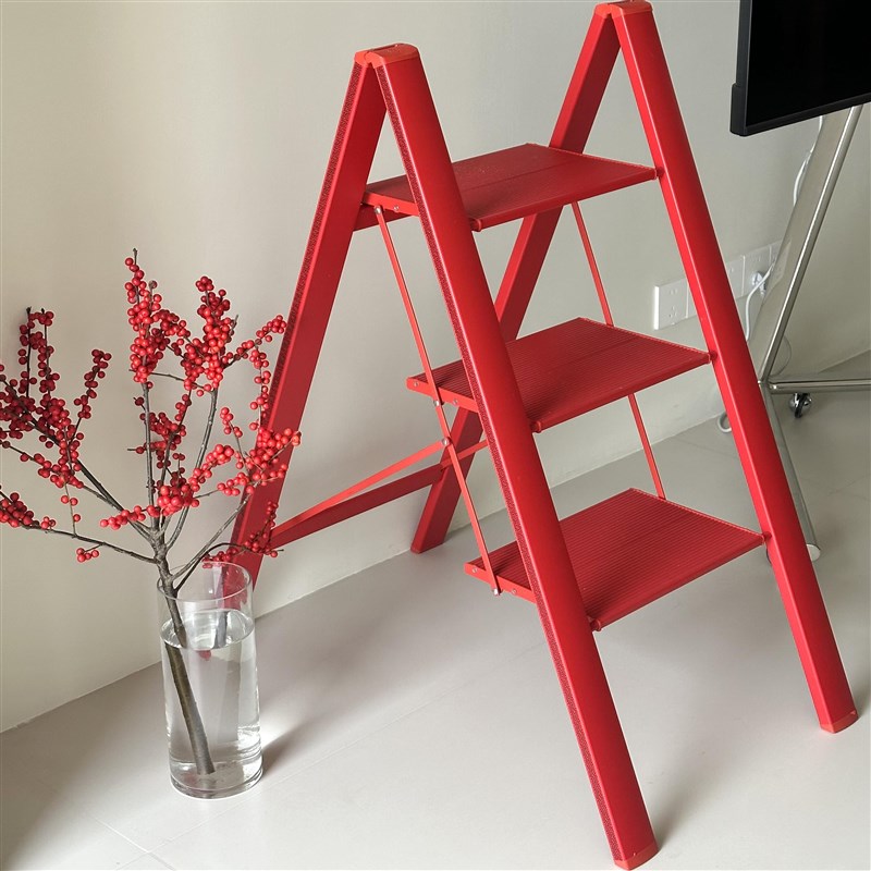 【新家的10g0个快递】乔迁红色梯子家用折叠加厚人字梯加大安全梯