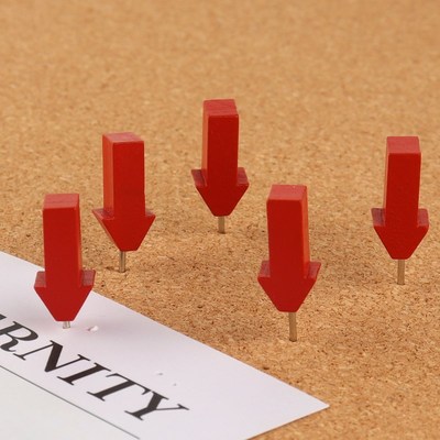 35枚盒装箭头木图钉红色立体地C图标注软木板毛毡板照片墙装饰钉