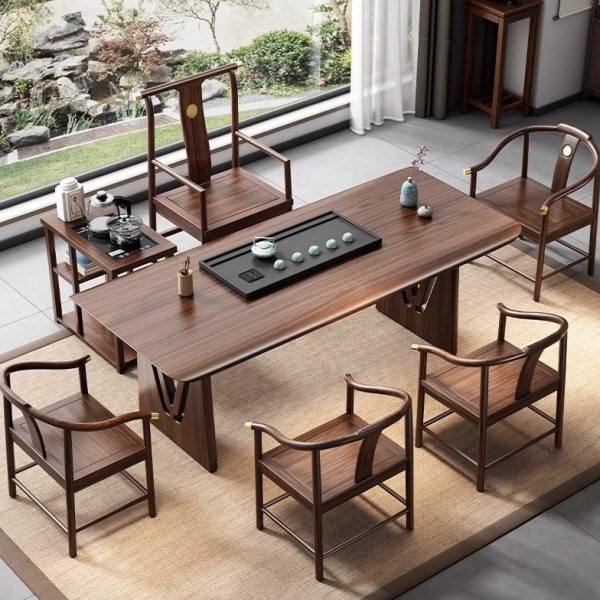 乌金实木大板茶桌椅原木新中式禅意现公室家用干湿泡一体茶台,商业/办公家具,茶台/茶桌,淘宝优惠券,粉丝福利购,淘宝优惠卷