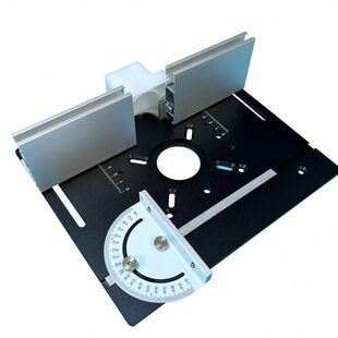 S8带盖二合一大锣机电木铣修边机台面倒装板微型台锯面板靠山推尺