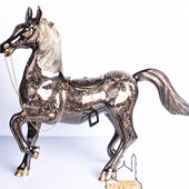 巴基斯坦铜器生日商务礼品马上发财铜马摆件装 饰客厅纯铜工艺品