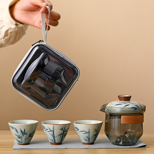 旅行功夫茶具套装快客杯户外便携