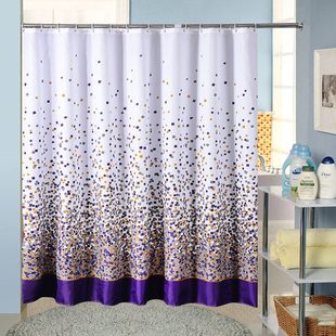 门帘涤纶窗帘背景墙布洗澡防水雨布装饰布遮挡帘卫生间浴帘紫方格