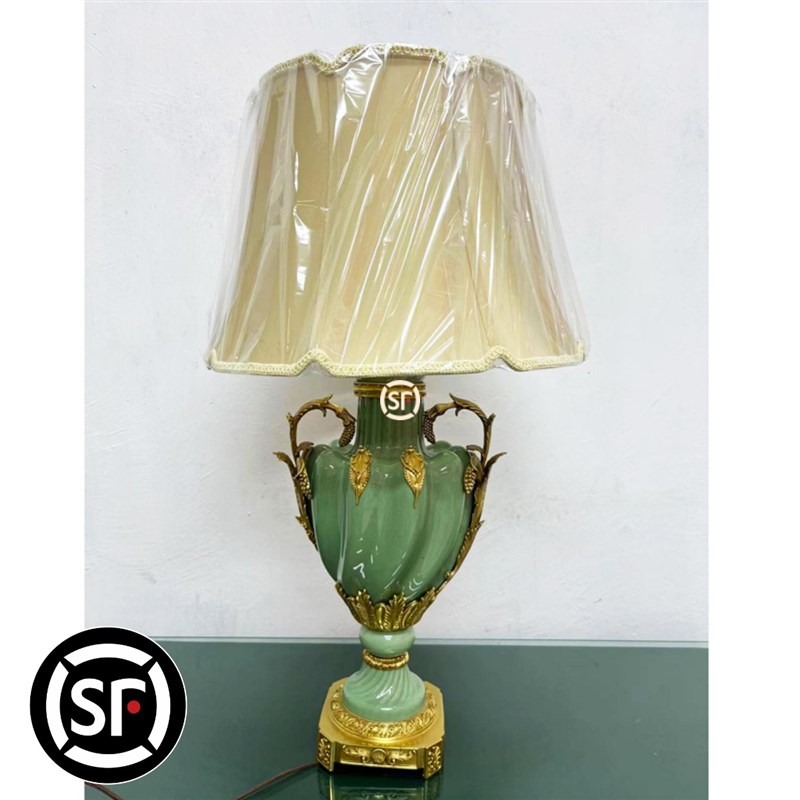 冰裂纹蓝色系列欧式铜q摆件台灯果盘花瓶烛台时钟高端奢华浪漫摆