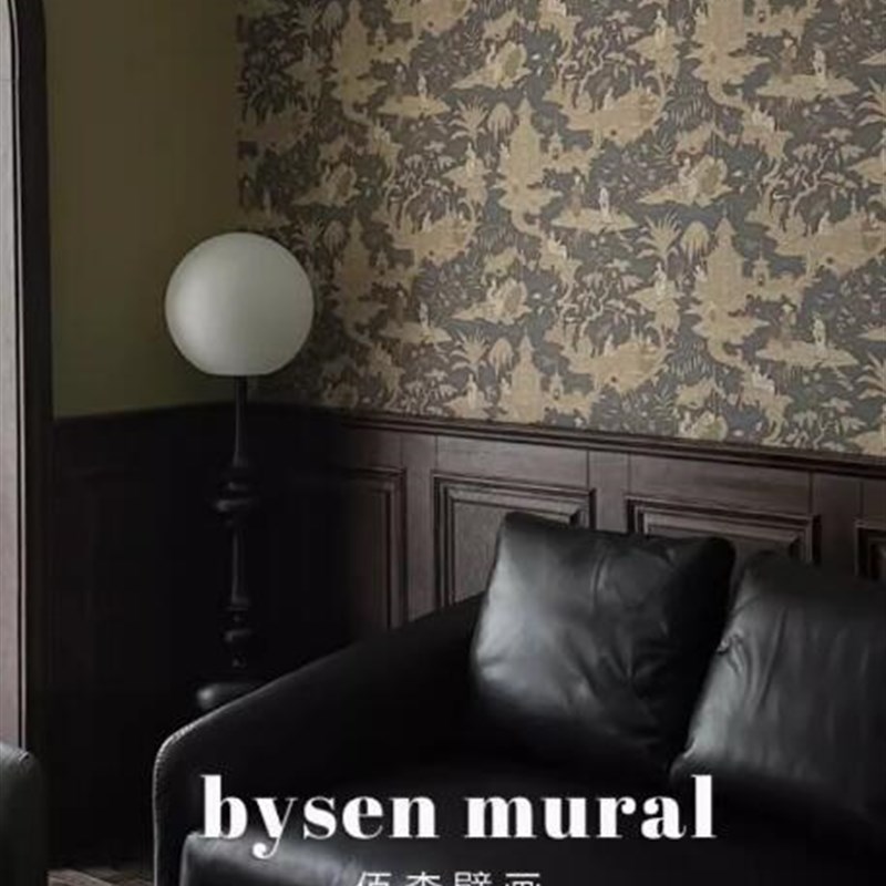 中式古典国风背景墙壁纸法v式卧室复古人物墙布壁画客餐厅壁布墙