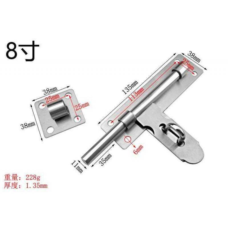 热销流行的门栓大铁m门插销老式门闩左右插锁扣仓库房门免打孔插