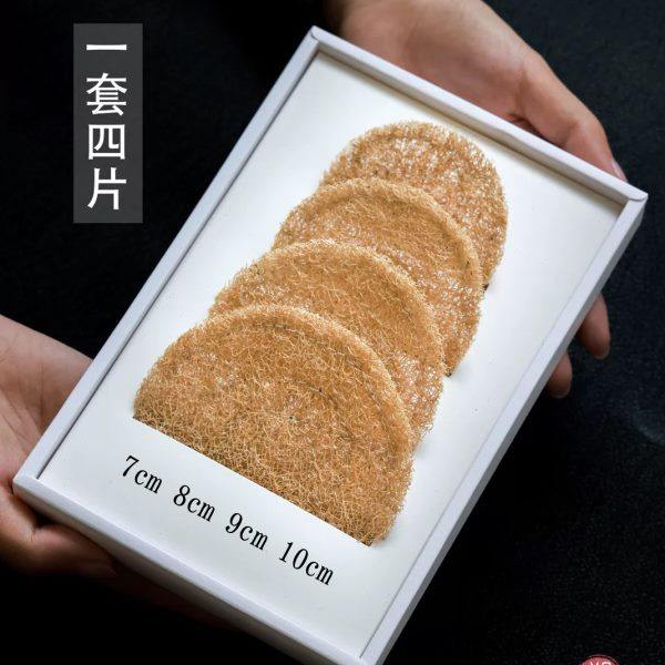 丝瓜垫养壶垫杯垫干泡台紫砂壶丝瓜烙一套4片茶配件圆形壶承茶垫