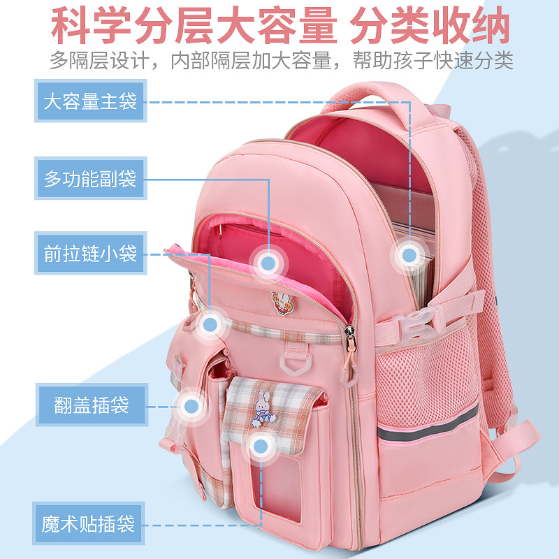 儿童书包小学生女红一二三年六到书包