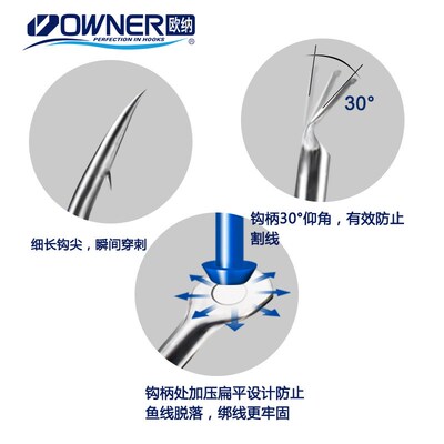 OWN7R欧纳慢摇铁本钩轻量化日板进口JF-27 11E74生饵海钓大物鱼钩