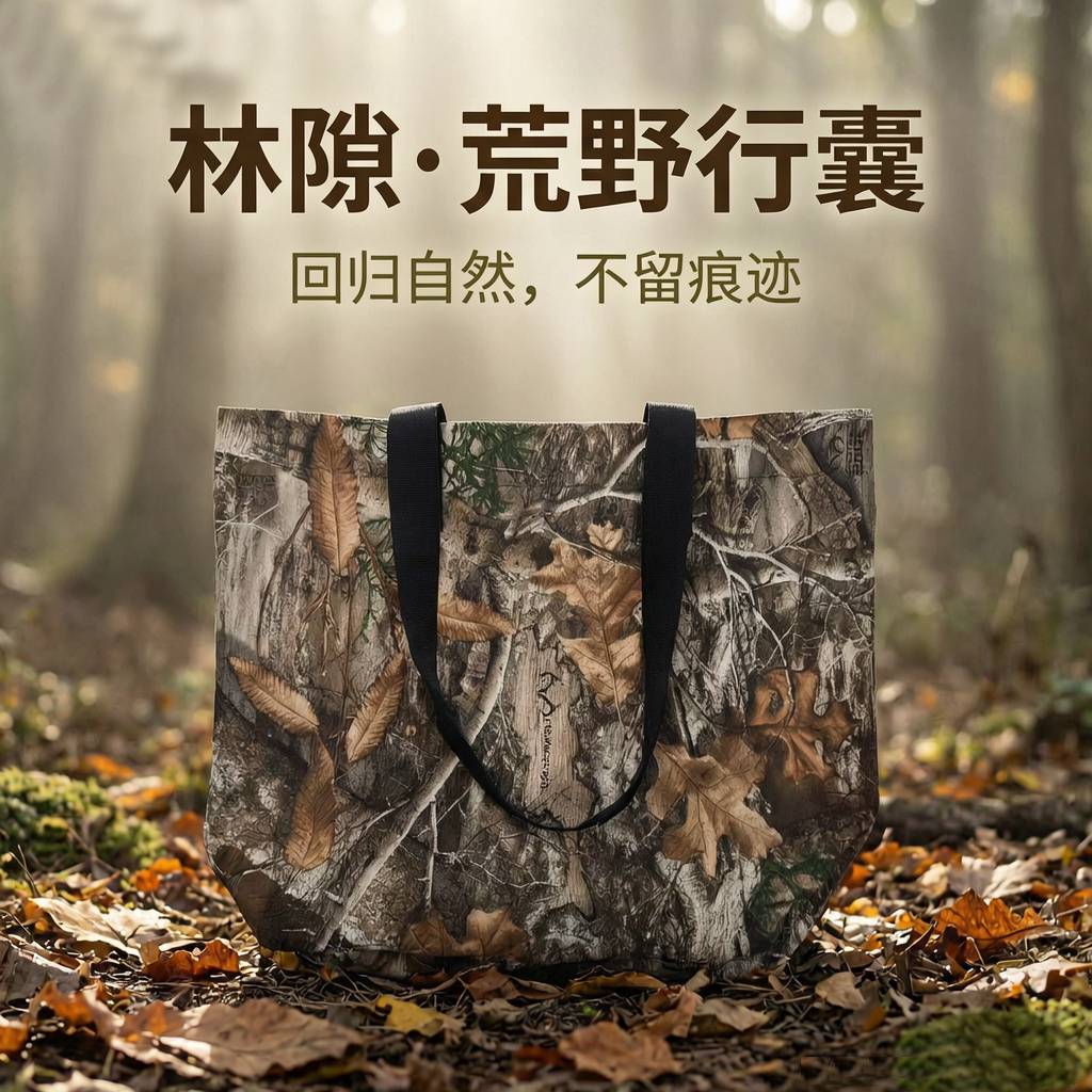 户外防水迷彩休闲包大容量单肩托特包健身旅行环保通勤购物袋