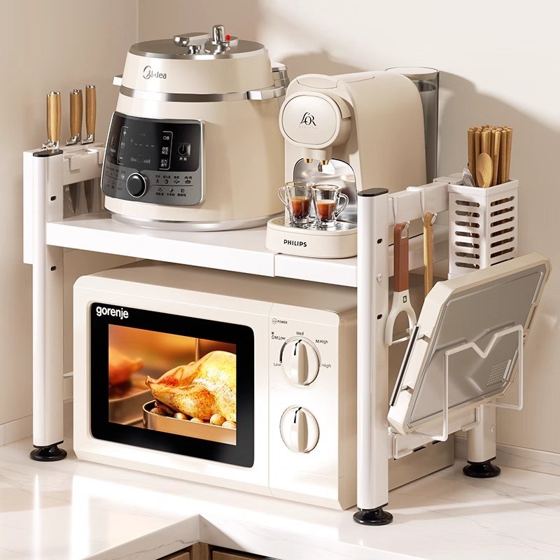 厨房微波炉架子置物架多功能家用多层台面电O饭煲支架烤箱收纳架