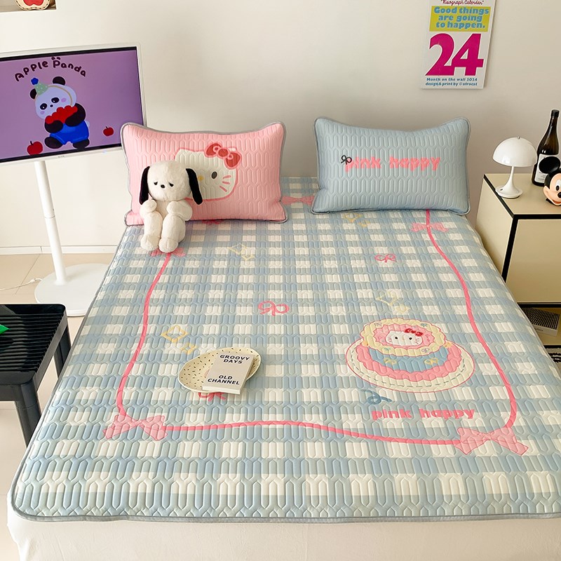 2025新款乳胶j凉席凉感丝可机水洗三件套学生宿舍夏天空调软席子