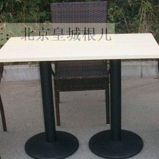 快餐桌 长方桌铸铁 前台接待桌子 饭店 餐馆桌子 吧台桌子