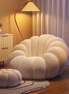 懒人沙发可躺可睡小沙发卧室阳台休闲椅子奶油风懒人椅榻榻米凳子