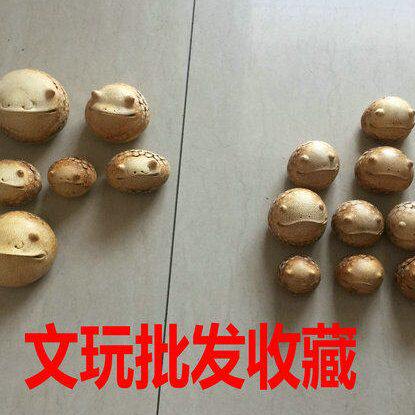 精品竹根雕金蟾手把件摆件 竹雕蟾蜍摆件挂件 高档创意收工艺礼品