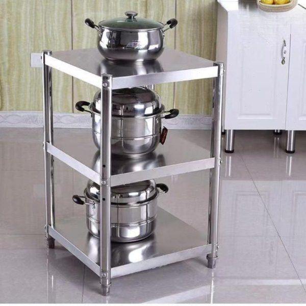 不锈钢厨房置物架家用落地三层收纳锅架微波炉架子烤箱架储物菜架,厨房/烹饪用具,微波炉置物架,淘宝优惠券,粉丝福利购,淘宝优惠卷