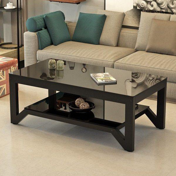 新疆包邮钢化玻璃茶几北欧双层茶台大茶桌小户型客厅沙发边桌长桌