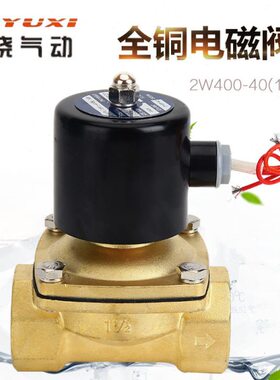 全铜水阀电磁阀2W400-40 DN40 1.5寸开关排水阀气阀控制阀24V220V