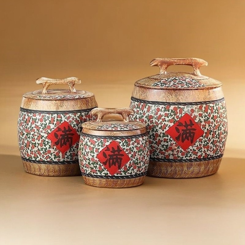 陶瓷米缸储米箱水缸高端景德镇厨房密封罐子防虫米桶带盖