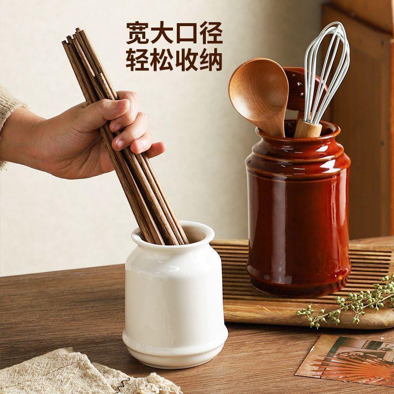 日式陶瓷收纳桶筷子桶餐