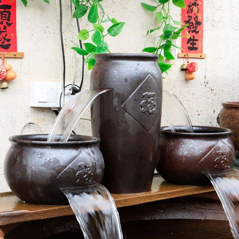 陶罐瀑布全套造景生态古