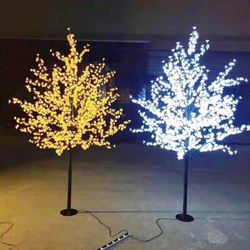 led仿真桃花樱花树灯景观庭院防水树灯新年圣诞树装饰彩灯树