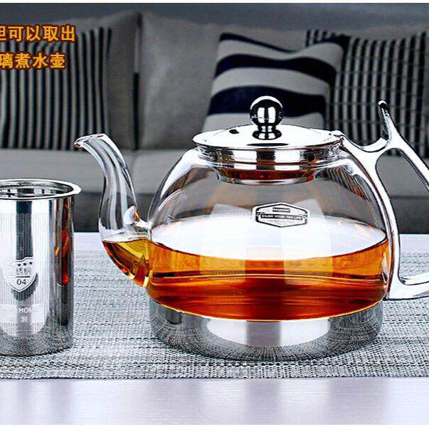 玻润 电磁炉专用玻璃茶壶 耐热玻璃煮茶器 家用加厚耐高温煮茶壶