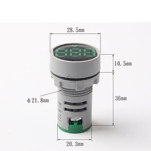指示灯数显22MM交流电压表AC20-500V高精度小型电压表多头部颜色