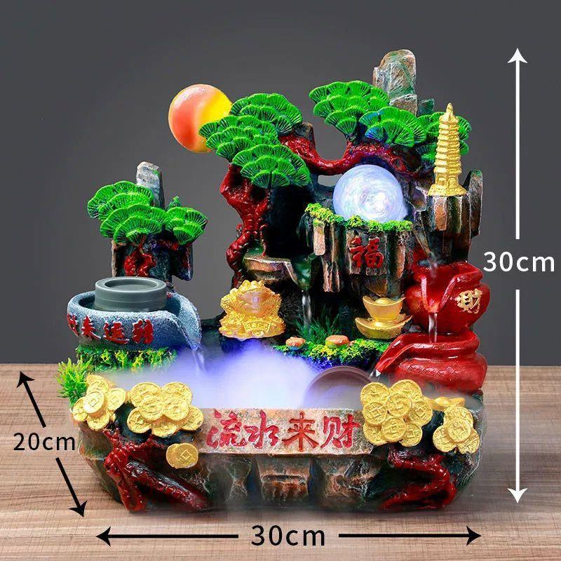 招财假山流水摆件循环水