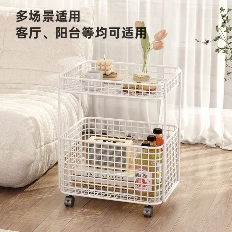 桌下可移动书架落地书桌旁书包置物架铁艺书本收纳架简易学生书柜