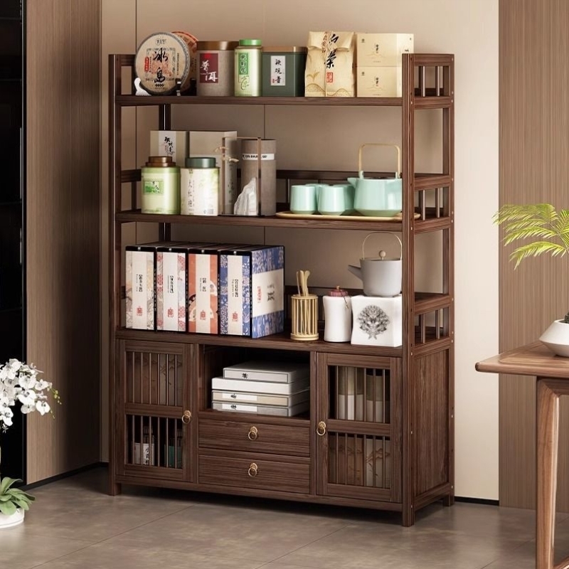 新款新中式茶具展示柜茶架子置物架多层桌上收纳柜客厅小型博古架