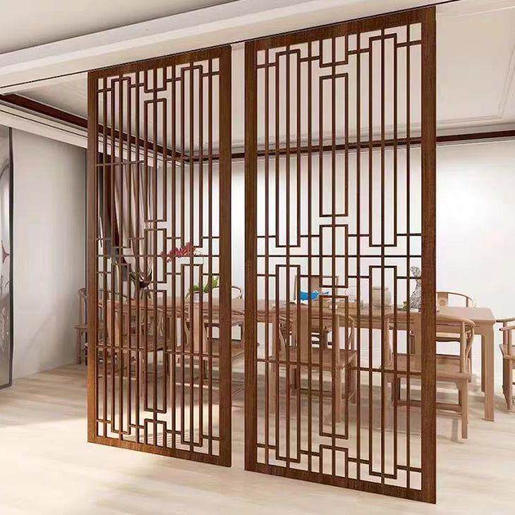 新中式实木花格入户屏风