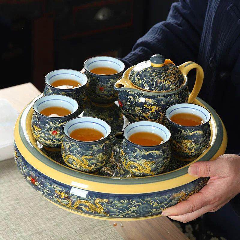 德国品质景德镇陶瓷功夫茶具套装家用整套双层隔热泡茶壶茶杯茶盘