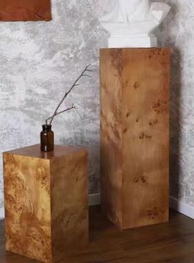 中古风木桩墩玄子高树瘤艺术家客厅书房关级居感展示台VNG落地摆