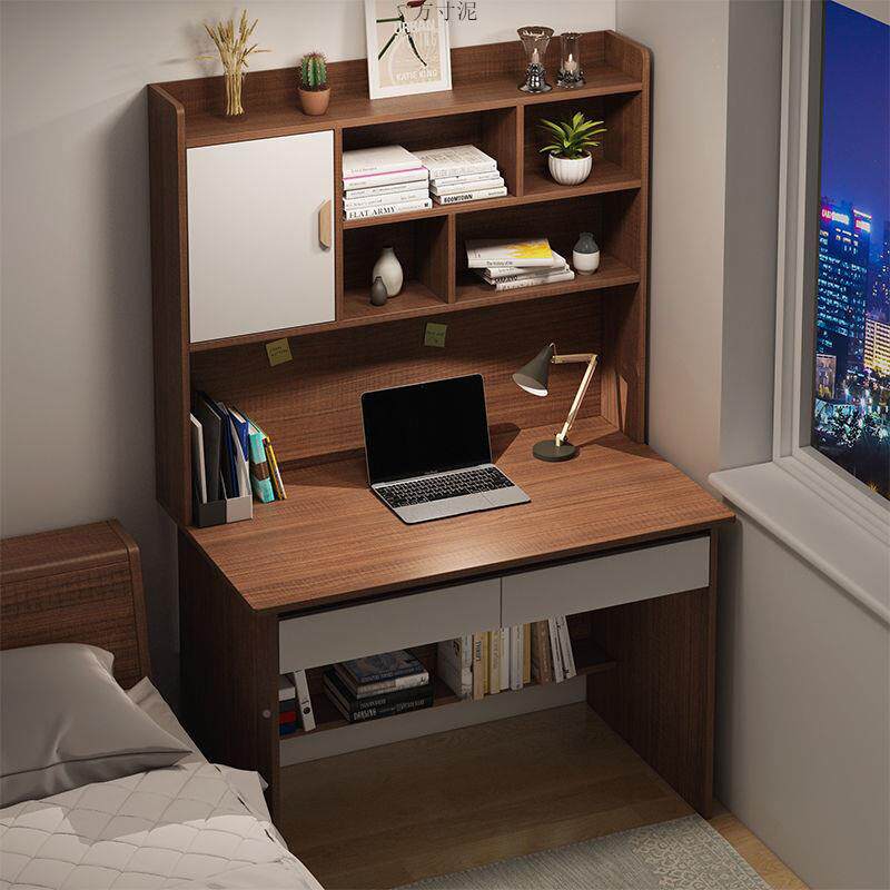 电脑桌桌书见详情架组合一体家书用简易学桌椅生学习桌子子一套卧